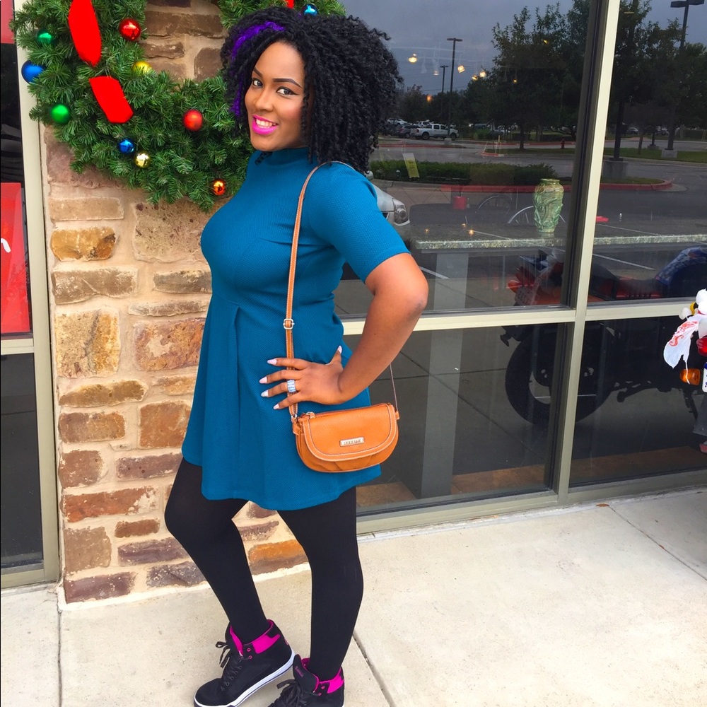 ✨Host Pick✨ ASOS Teal Blue Up Tight Loose Bottom Top Dress - Picture 1 of 10